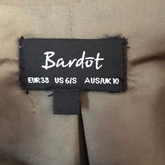 Bardot Olive coloured classic  trench coat - Picture 2 of 3